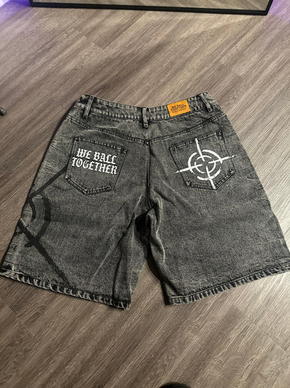 BAGGY “WBT” blk denim jorts