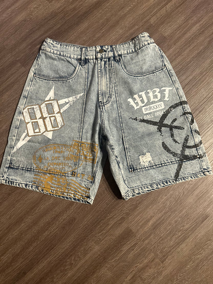 BAGGY “WBT” blue denim jorts